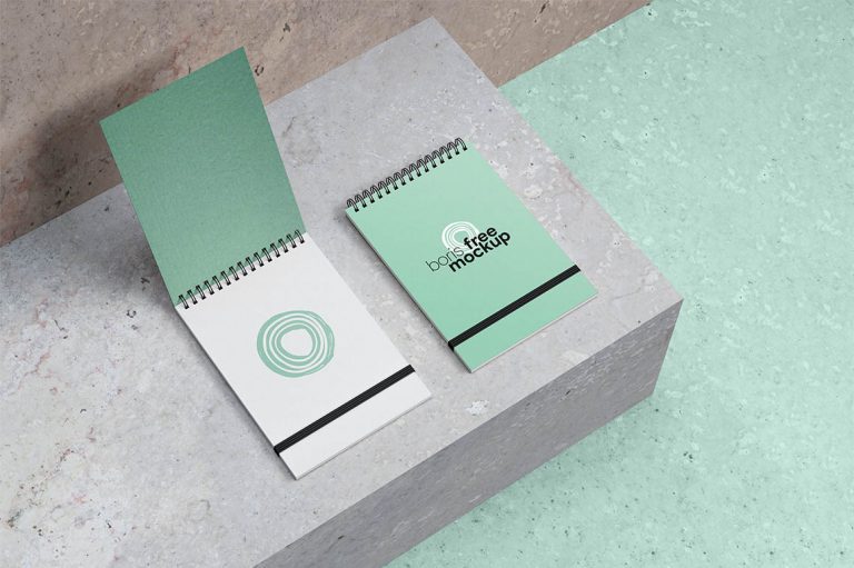Mockup sổ tay gáy lò xo