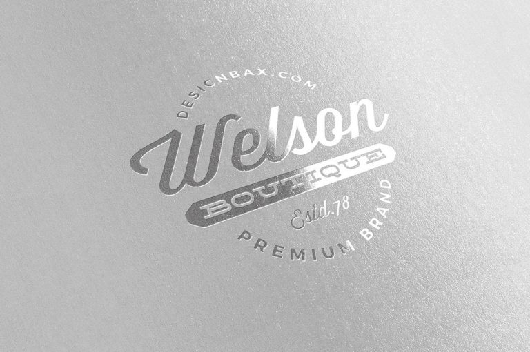 Mockup logo phủ bóng gương trên giấy