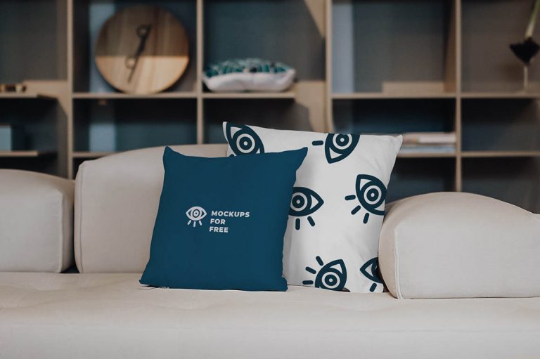 Mockup gối trên ghế sofa