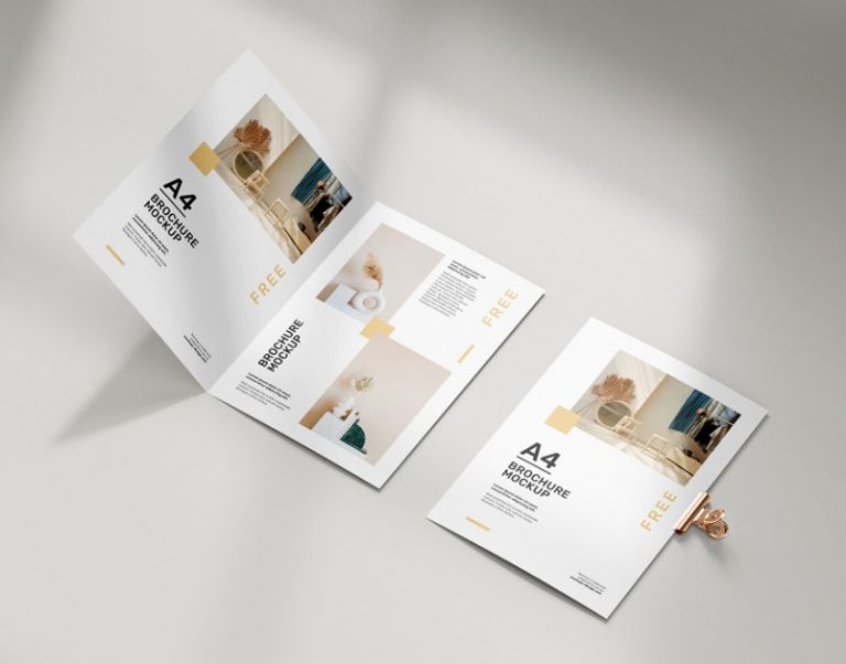 Mockup tờ gập A4