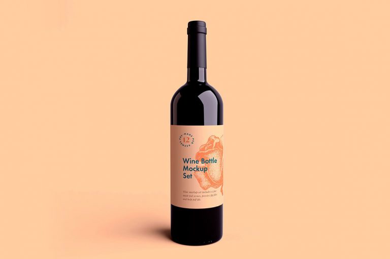 Mockup nhãn chai rượu