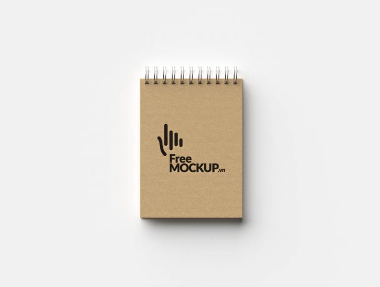 Mockup sổ ghi chú gáy lò xo