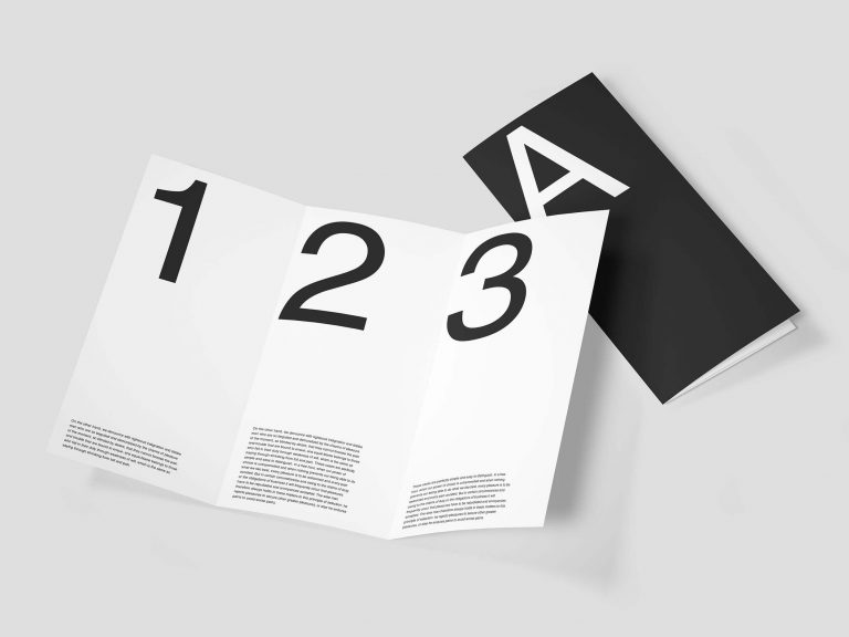 Mockup Brochure A4 gập 3 miễn phí