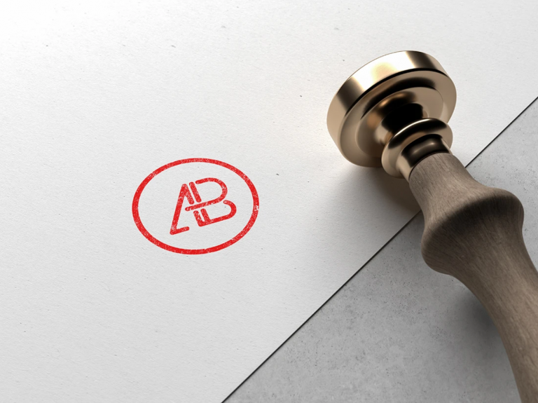 Mockup logo đóng dấu