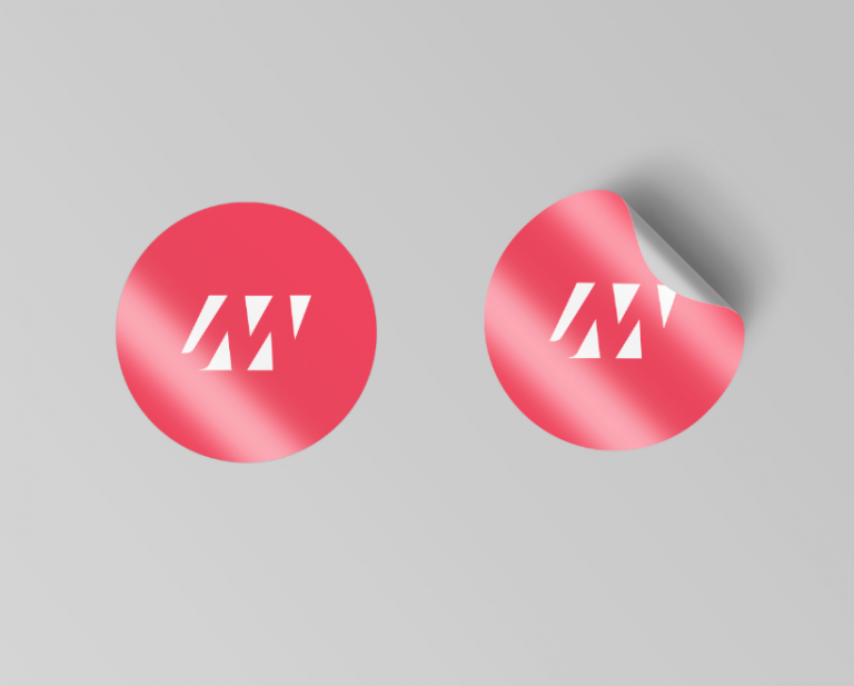 Sticker Mockup giấy dán