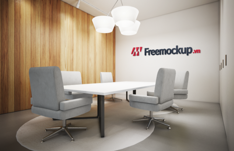 Mockup logo sảnh văn phòng