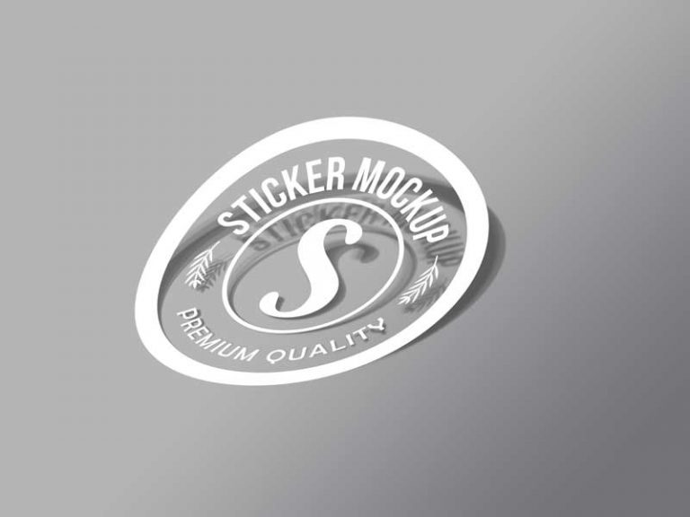 Sticker Logo Mockup nhãn dán
