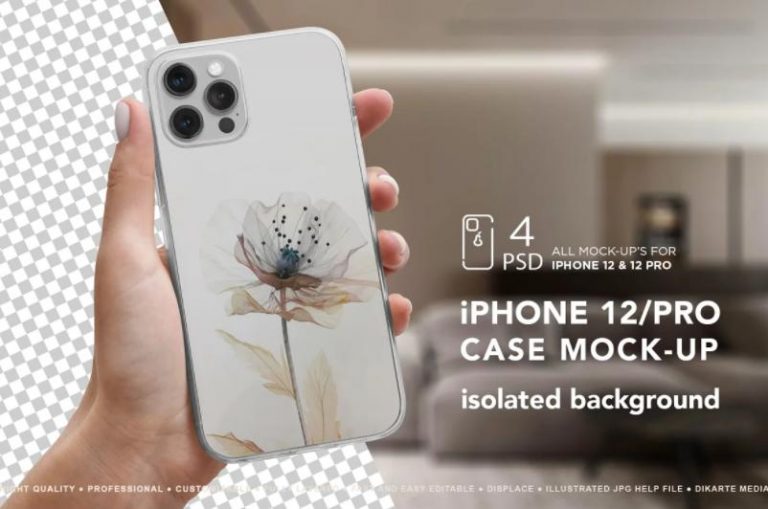 Mockup ốp điện thoại IPhone 12 Pro
