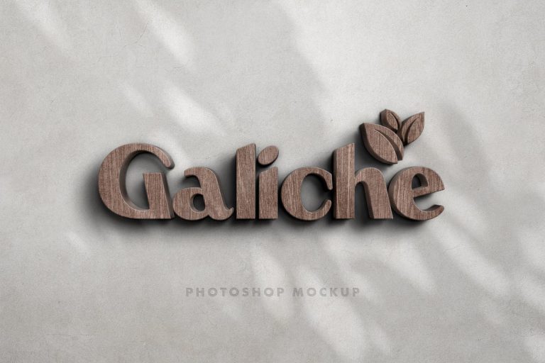 Mockup logo chất liệu gỗ