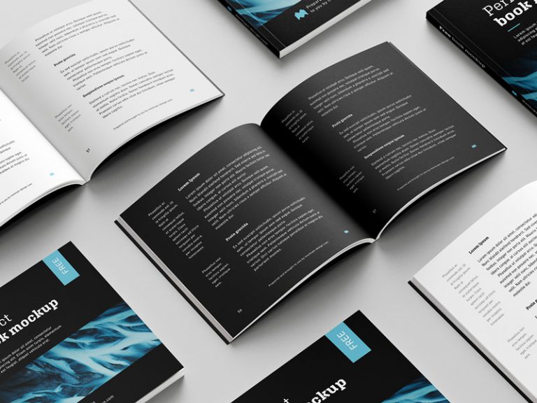 Mockup sách hình vuông miễn phí