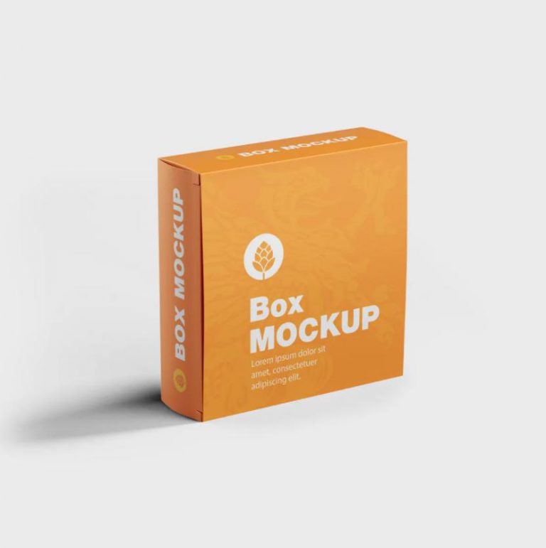 Flat Cardboard Box Mockup