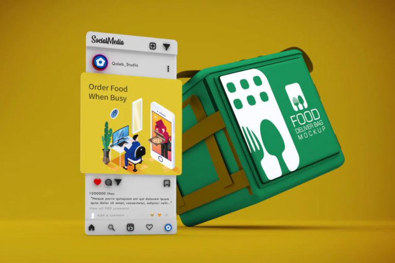 Mockup giao hàng Instagram