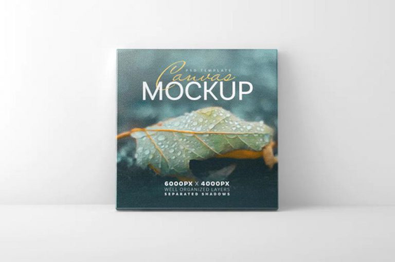 Mockup tranh canvas hình vuông