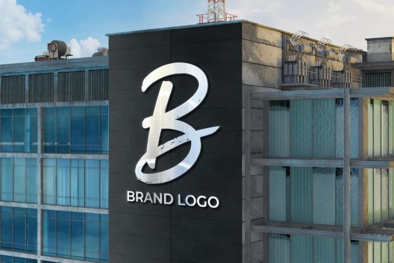 Mockup Logo trên Mặt tiền Tòa nhà Văn phòng