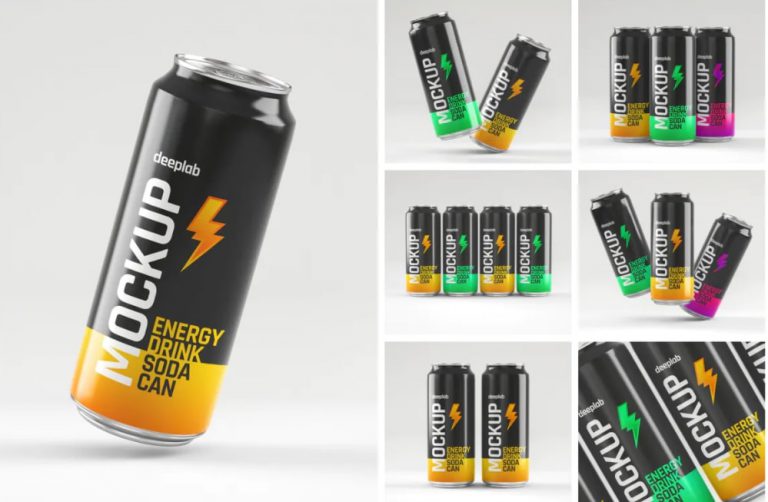 Mockup lon soda, coca