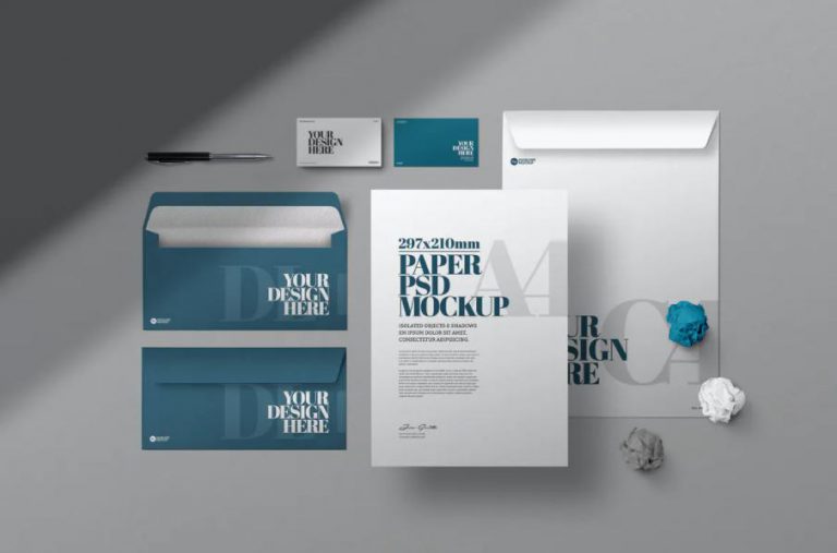 Stationery Mockup A4 DL C4 Envelope