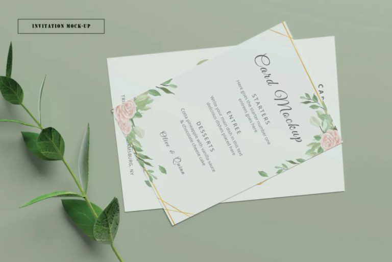 Mockup thiệp cưới miễn phí