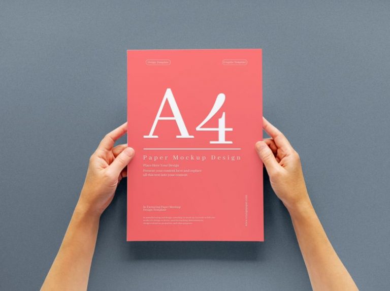 Mockup tờ rơi A4 cầm tay