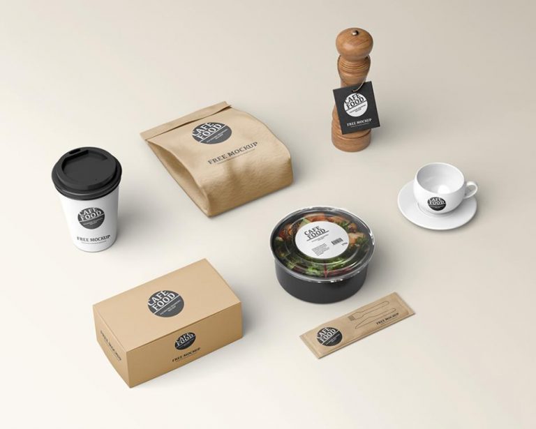 Mockup bộ nhận diện thương hiệu cafe