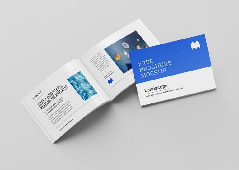Mockup brochure quyển ngang