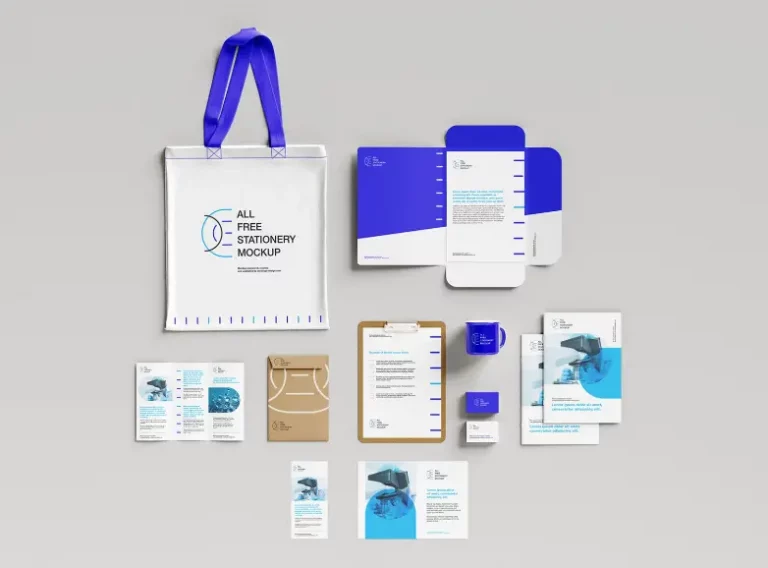 Mockup bộ nhận diện văn phòng phẩm