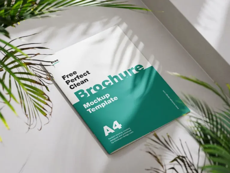 A4 brochure mockup thực tế