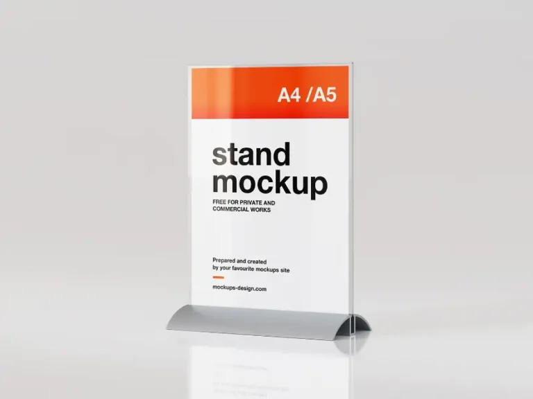 Mockup tờ rơi A4 để bàn miễn phí