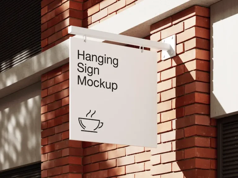 Mockup biển vẫy hình vuông