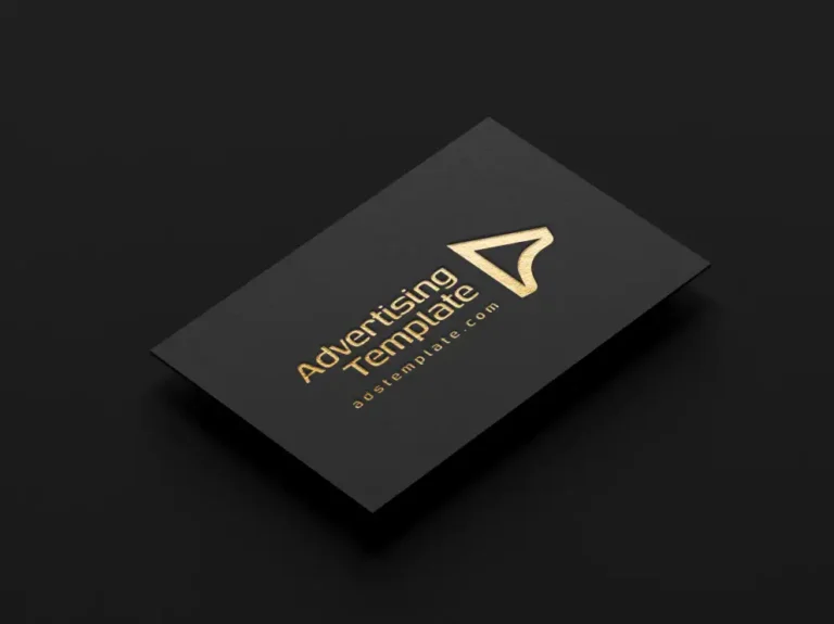 Mockup danh thiếp phủ nhũ vàng