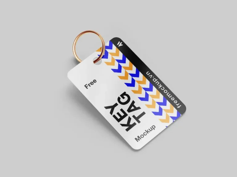 Mockup móc chìa khóa thẻ nhựa