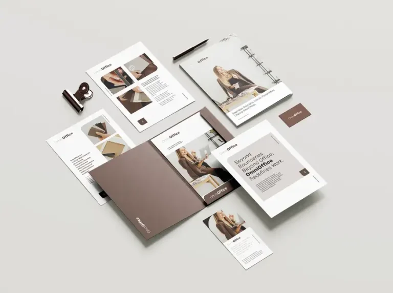 Bộ mockup giấy tờ đi kèm với folder