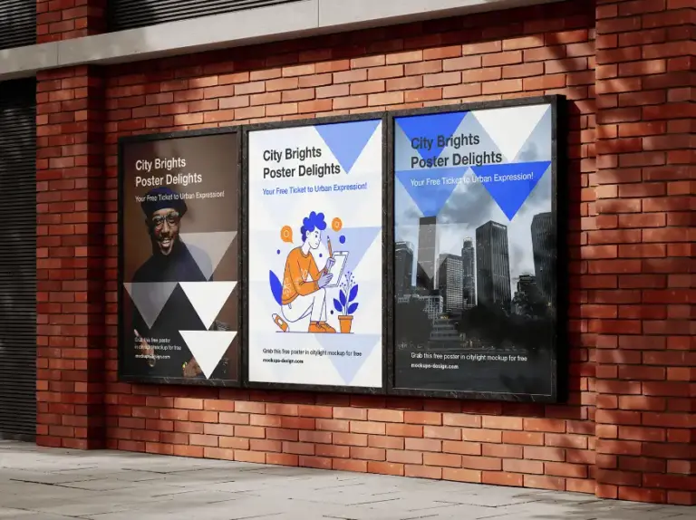 Mockup Poster quảng cáo trên đường phố