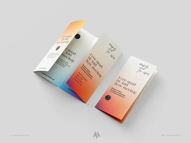 Mockup tờ rơi gập 4