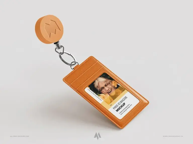 Mockup thẻ nhân viên vỏ da