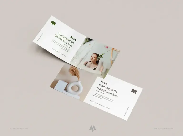 Mockup tờ rơi đơn khổ ngang