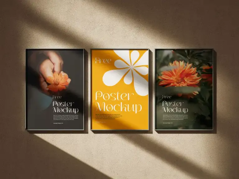 Mockup poster trên tường