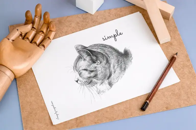 Mockup ảnh vẽ chì