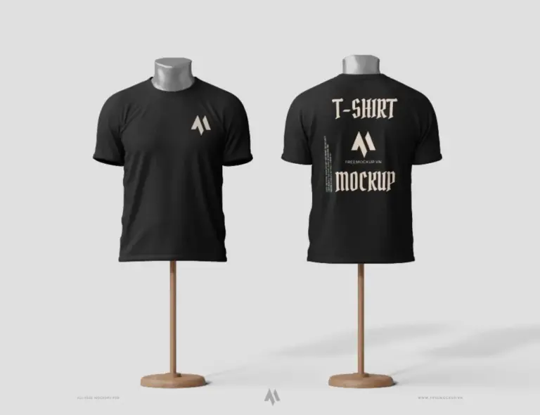 Mockup áo treo trên ma nơ canh