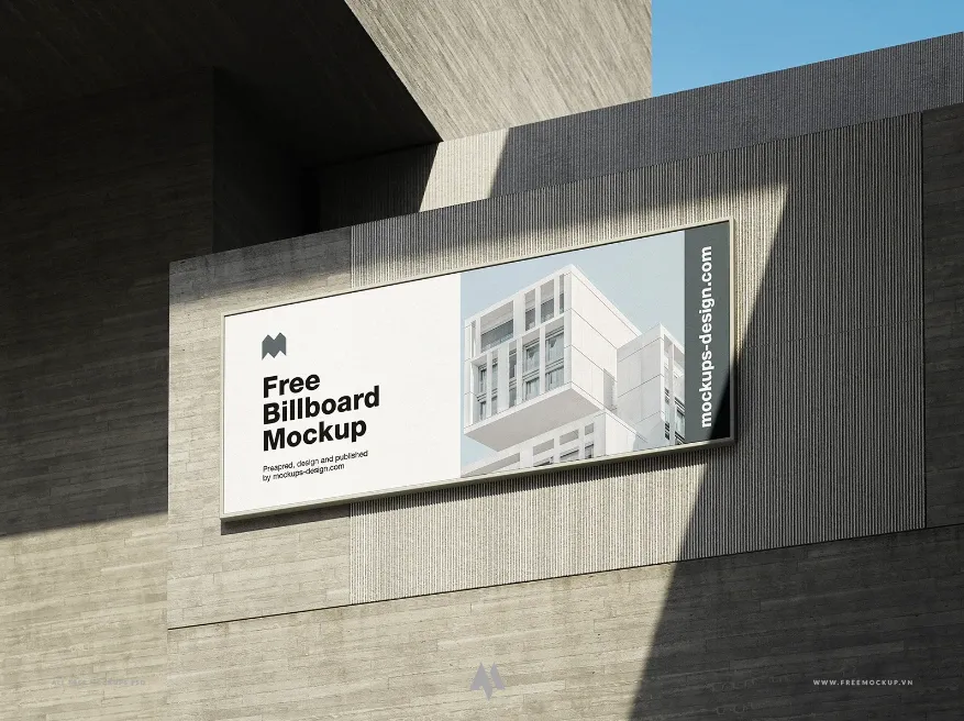 Mockup biển quảng cáo trên tòa nhà