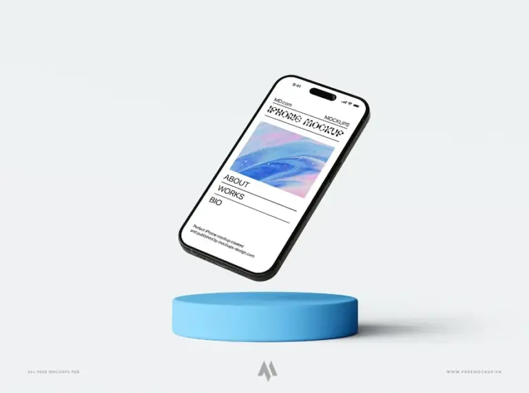 Mockup iphone 15 trên bục sản phẩm