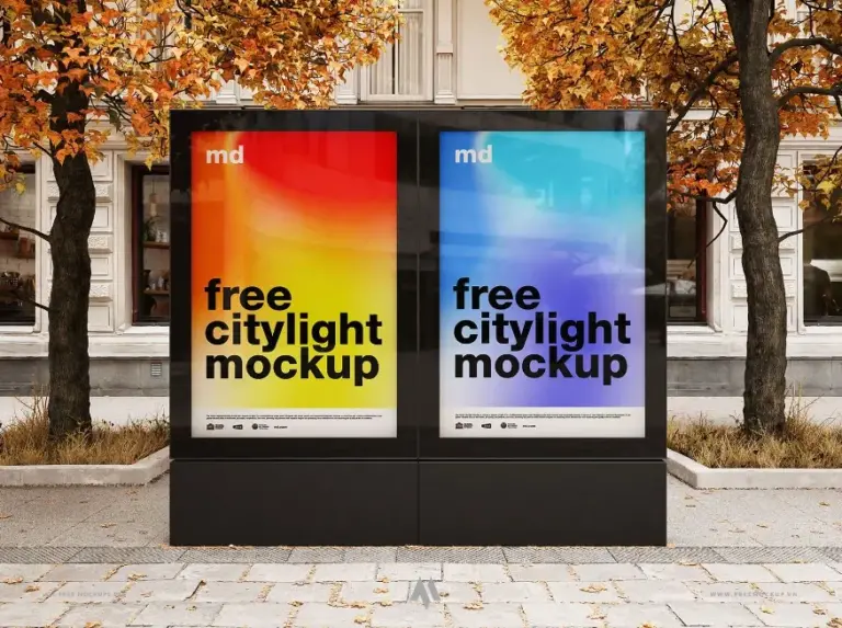 Mockup biển quảng cáo led đường phố