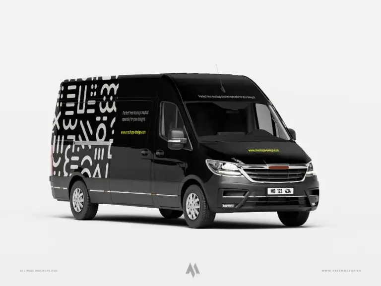 Mockup xe ô tô tải van