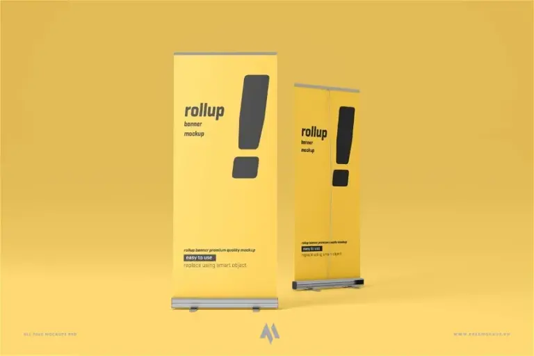 Mockup standee chân cuốn miễn phí