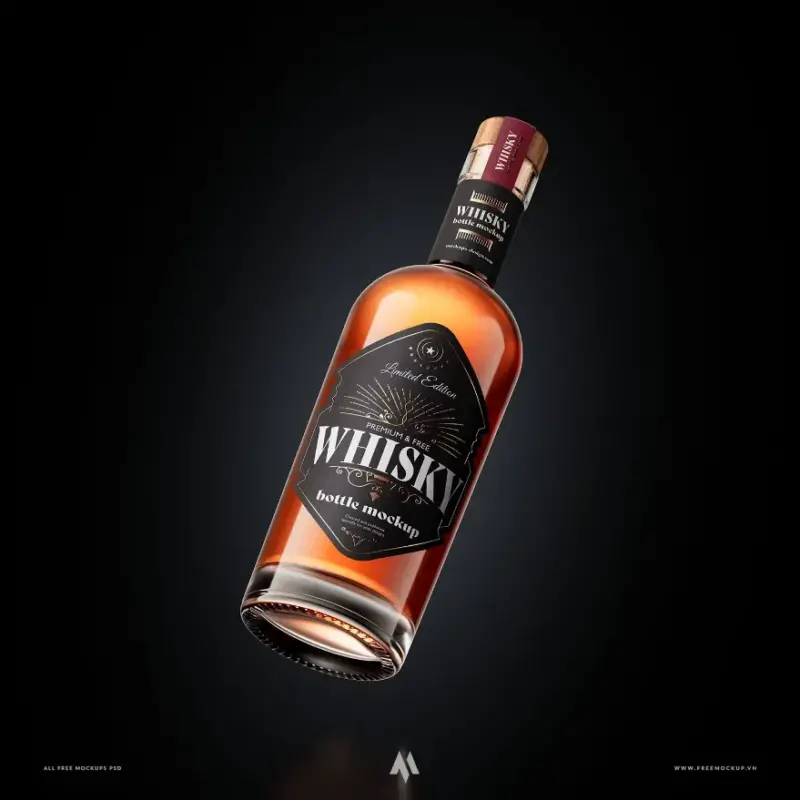 Mockup chai rượu whisky