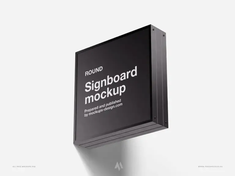 Mockup biển vẫy hình vuông