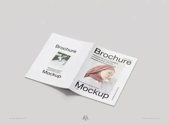 Mockup A4 brochure nền trơn