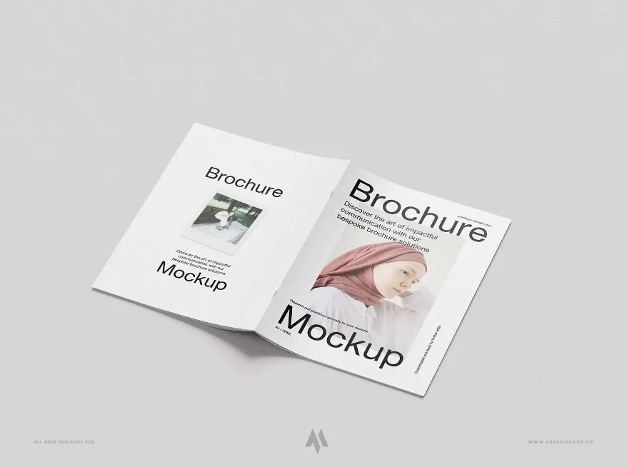 Mockup A4 brochure nền trơn