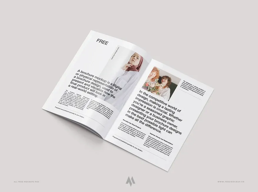 Mockup A4 brochure nền trơn