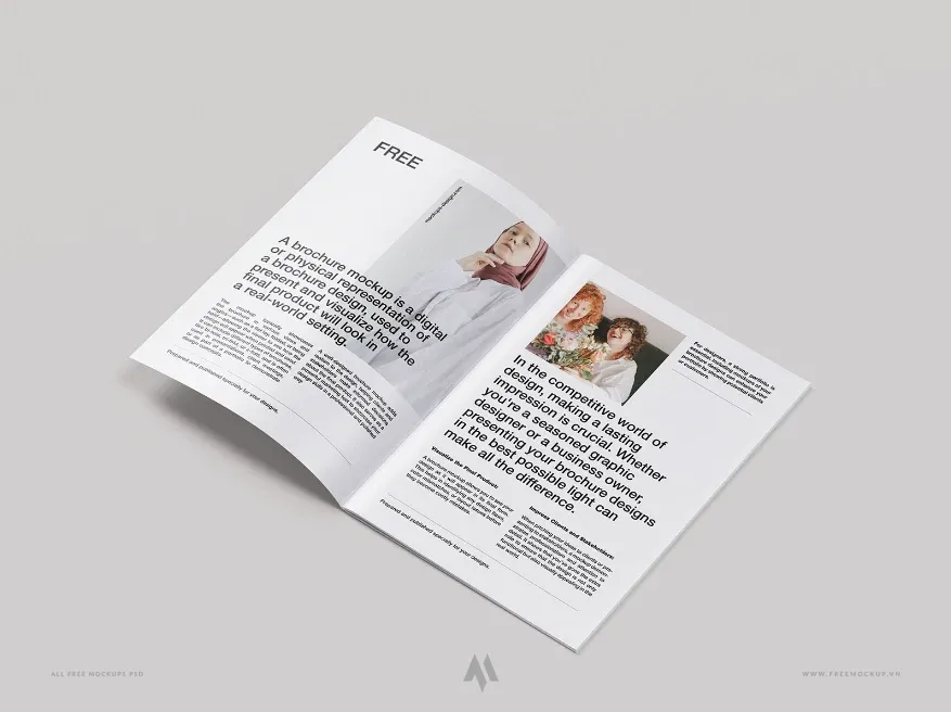 Mockup A4 brochure nền trơn