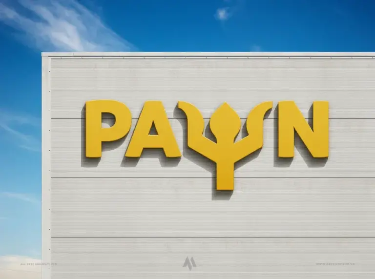 Mockup logo trên tòa nhà